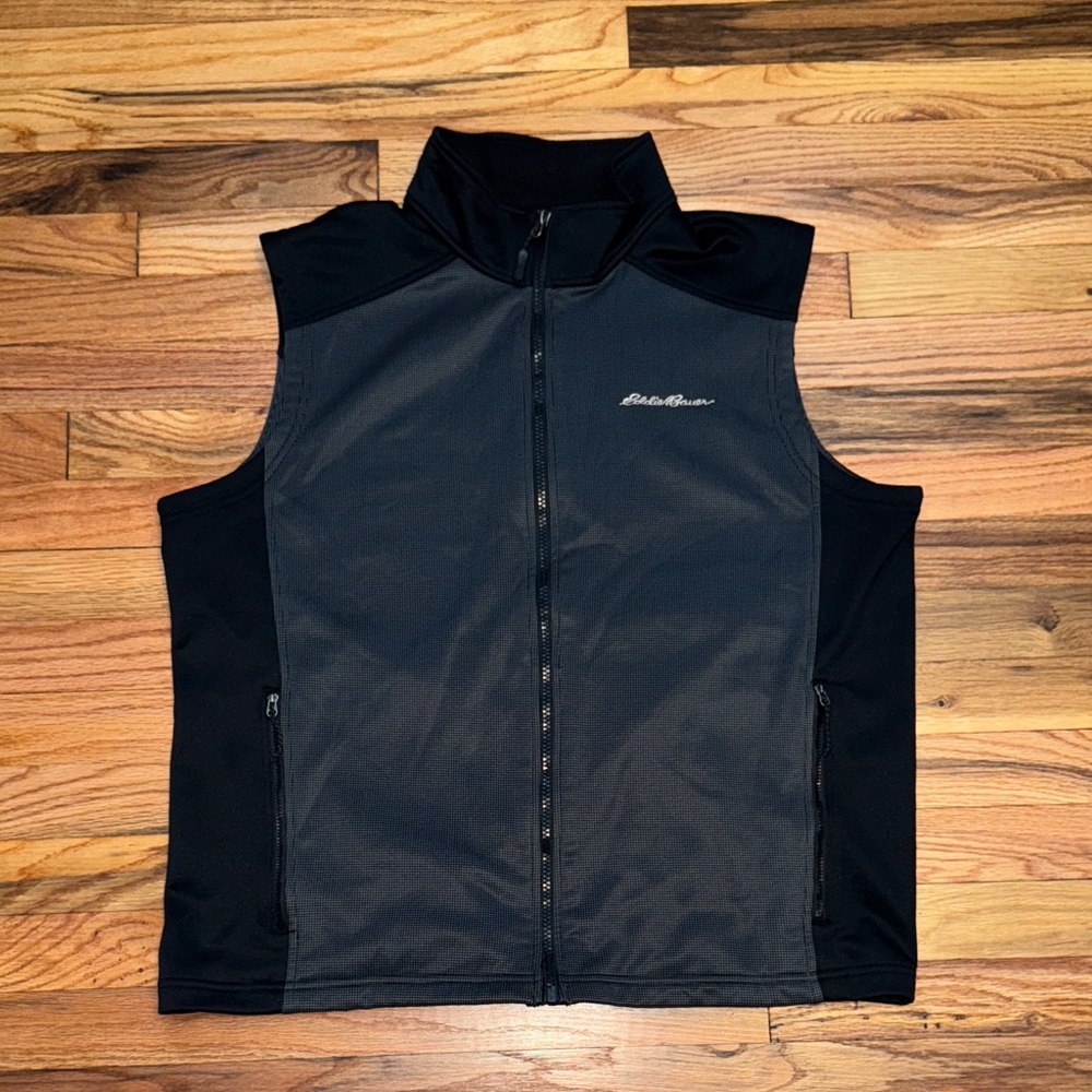 Men’s Eddie Bauer Fleece Lined Vest Grey/Black Large